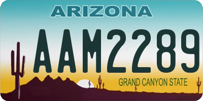 AZ license plate AAM2289