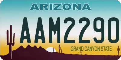 AZ license plate AAM2290