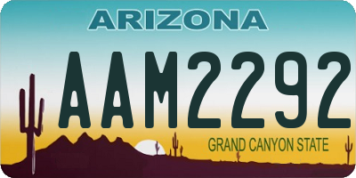 AZ license plate AAM2292