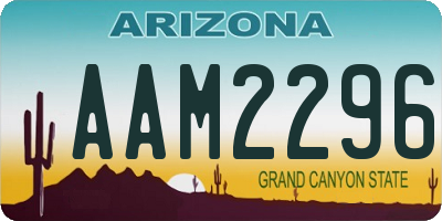 AZ license plate AAM2296