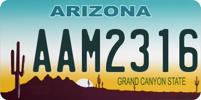 AZ license plate AAM2316