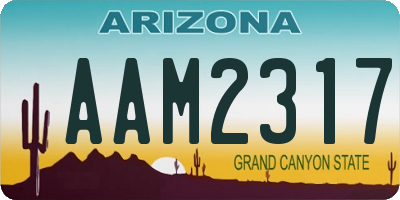 AZ license plate AAM2317