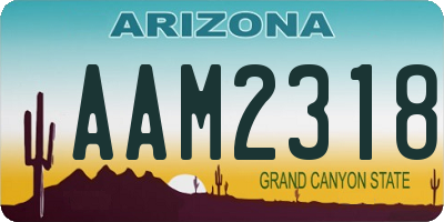 AZ license plate AAM2318