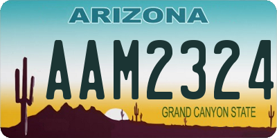 AZ license plate AAM2324