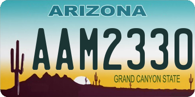 AZ license plate AAM2330