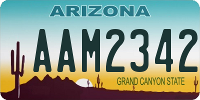 AZ license plate AAM2342