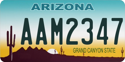 AZ license plate AAM2347