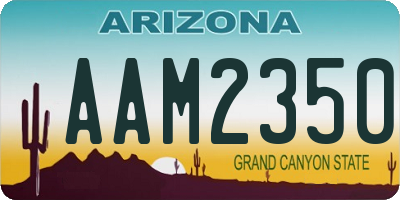 AZ license plate AAM2350