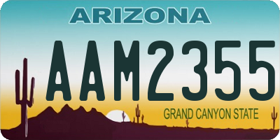 AZ license plate AAM2355