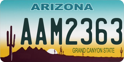 AZ license plate AAM2363