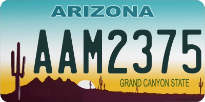 AZ license plate AAM2375