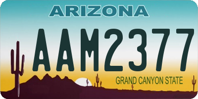 AZ license plate AAM2377