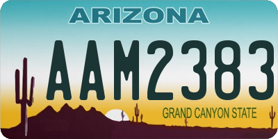 AZ license plate AAM2383