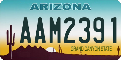 AZ license plate AAM2391
