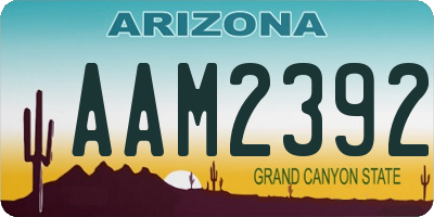 AZ license plate AAM2392