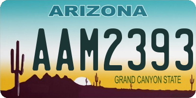 AZ license plate AAM2393