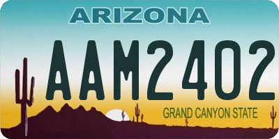 AZ license plate AAM2402