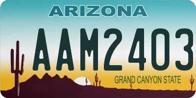 AZ license plate AAM2403