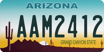AZ license plate AAM2412