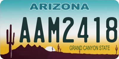 AZ license plate AAM2418