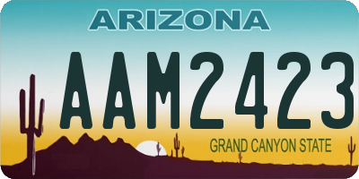 AZ license plate AAM2423