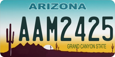 AZ license plate AAM2425