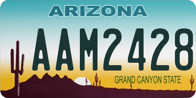 AZ license plate AAM2428