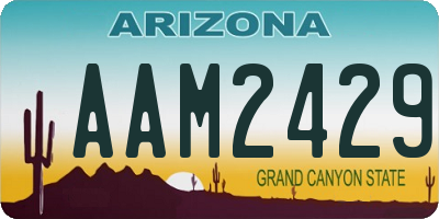 AZ license plate AAM2429
