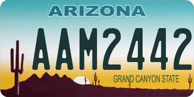 AZ license plate AAM2442