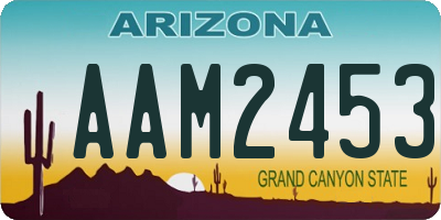AZ license plate AAM2453
