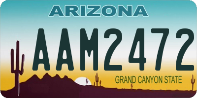 AZ license plate AAM2472