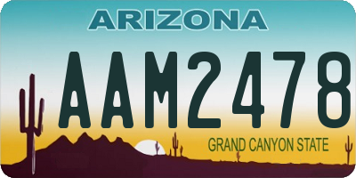 AZ license plate AAM2478