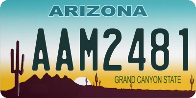 AZ license plate AAM2481