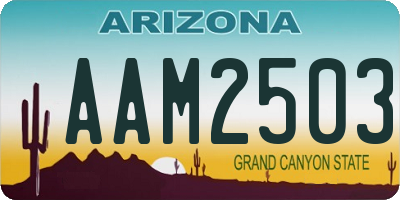 AZ license plate AAM2503