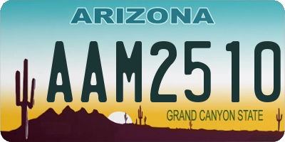 AZ license plate AAM2510