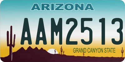 AZ license plate AAM2513