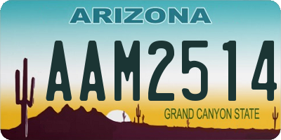 AZ license plate AAM2514