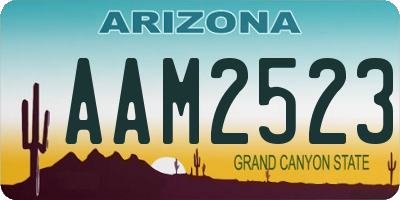 AZ license plate AAM2523