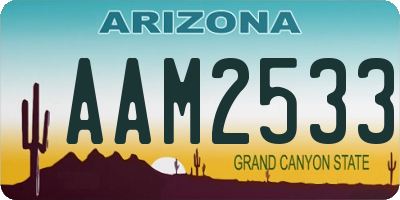 AZ license plate AAM2533