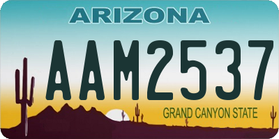 AZ license plate AAM2537