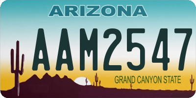 AZ license plate AAM2547