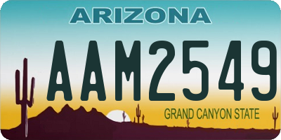 AZ license plate AAM2549