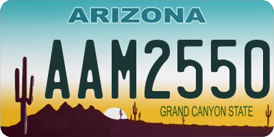 AZ license plate AAM2550