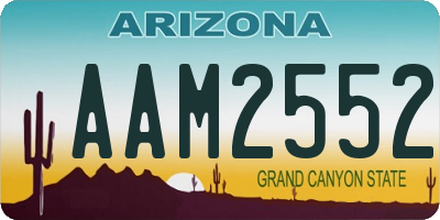 AZ license plate AAM2552