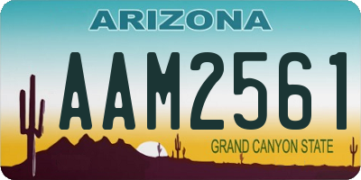 AZ license plate AAM2561