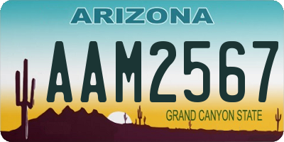 AZ license plate AAM2567