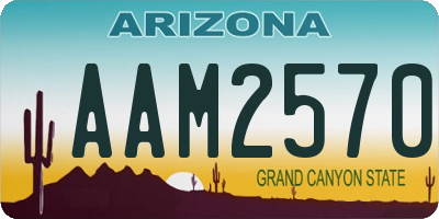 AZ license plate AAM2570