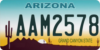 AZ license plate AAM2578