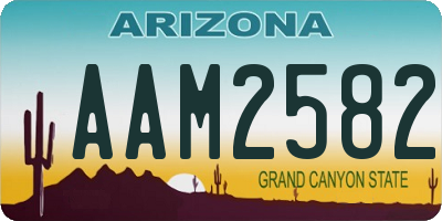 AZ license plate AAM2582