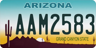 AZ license plate AAM2583